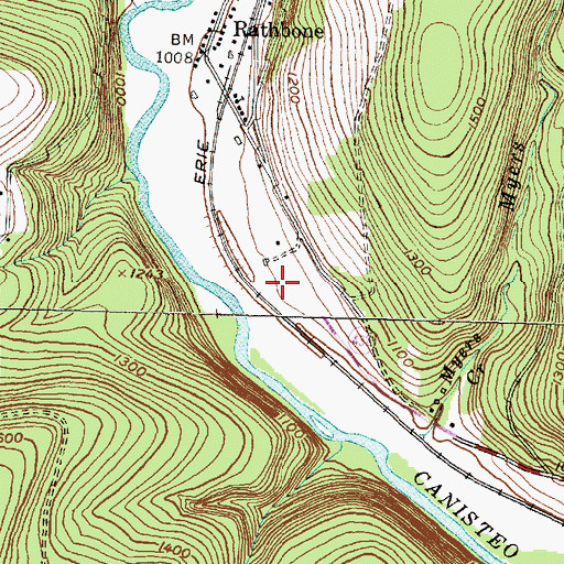 Topographic Map of Rathbone Cemetery, NY