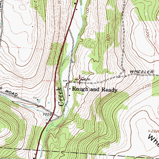 Topographic Map of Rough And Ready Cemetery, NY