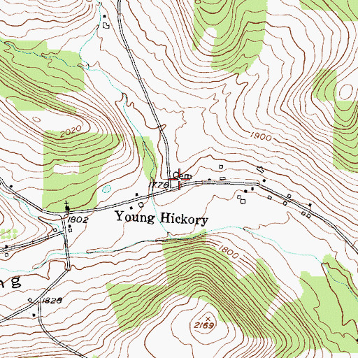 Topographic Map of Young Hickory Cemetery, NY