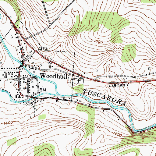 Topographic Map of Woodhull Village Cemetery, NY