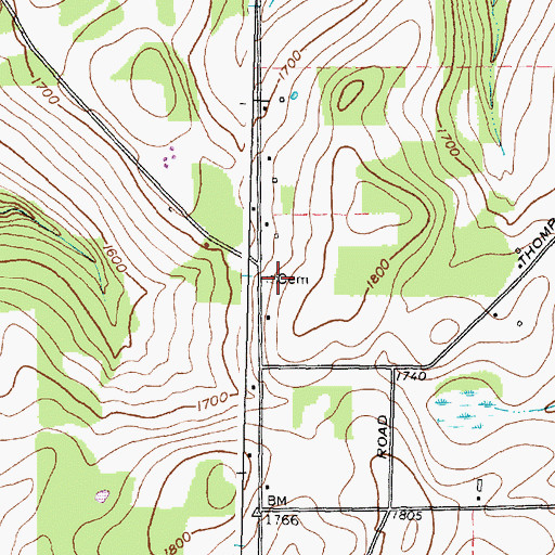 Topographic Map of Freeman Cemetery, NY