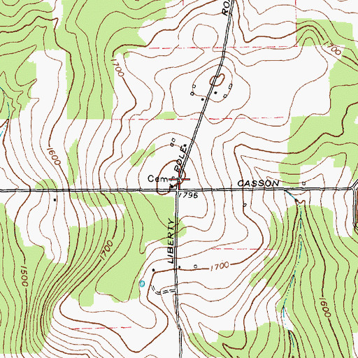 Topographic Map of Liberty Pole Cemetery, NY