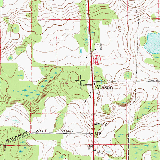 Topographic Map of Mason City Community Center, FL
