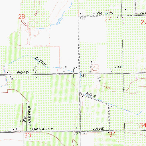 Topographic Map of Cross Ditch Number Two, CA