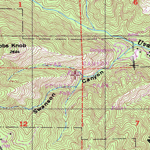 Topographic Map of Black Rock Falls, CA