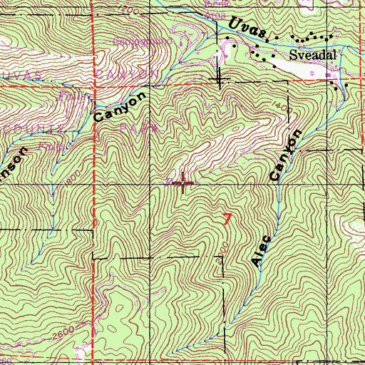Topographic Map of Triple Falls, CA