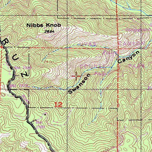 Topographic Map of Basin Falls, CA