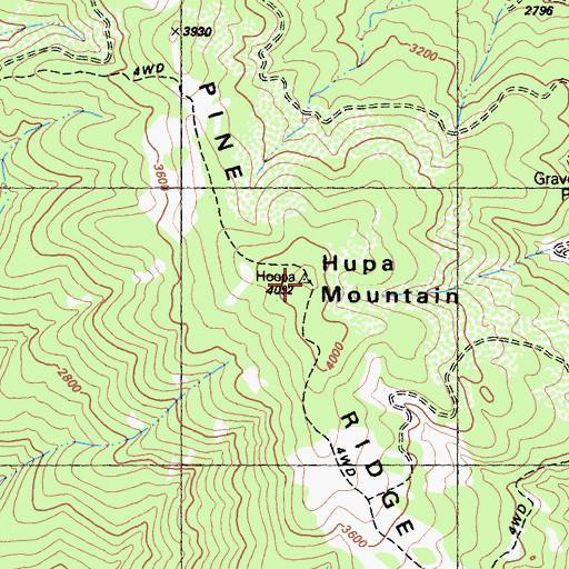 Topographic Map of Hupa Mountain, CA