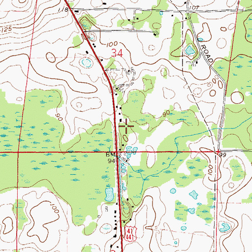 Topographic Map of Rose Creek Mobile Home Park, FL