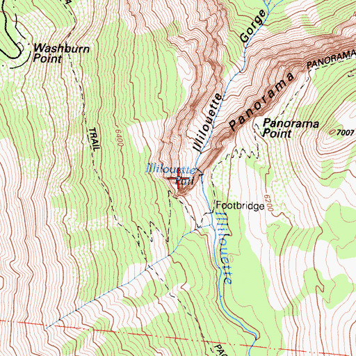 Topographic Map of Illilouette Falls, CA
