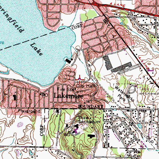 Topographic Map of Lakemore Township Police Department, OH