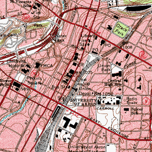 Topographic Map of National Inventors Hall of Fame, OH
