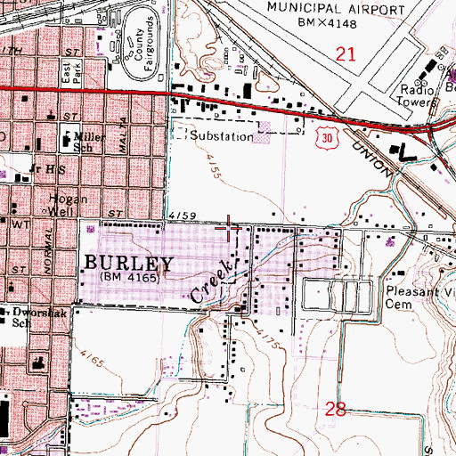 Topographic Map of G 15 D Lateral, ID
