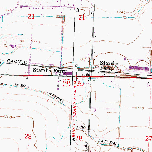 Topographic Map of G 19 B Lateral, ID