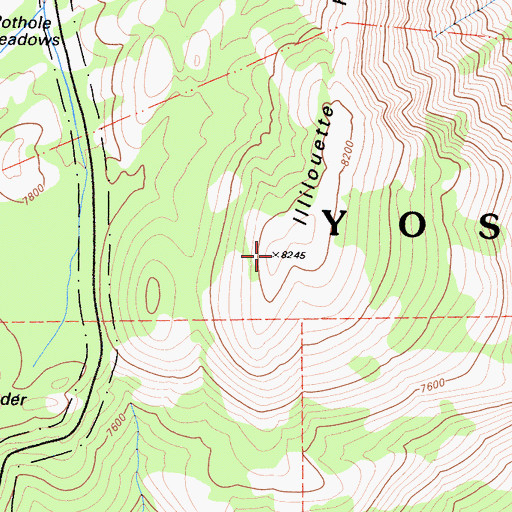 Topographic Map of Illilouette Ridge, CA