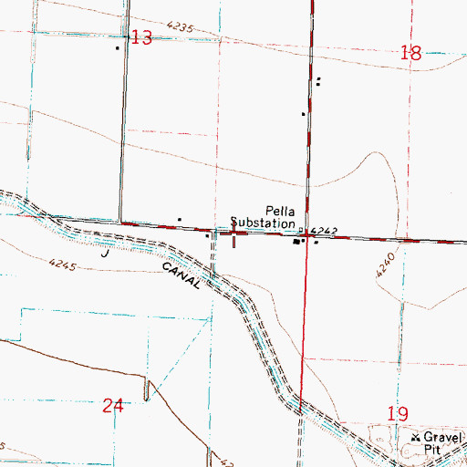 Topographic Map of J 28 1/2 Lateral, ID