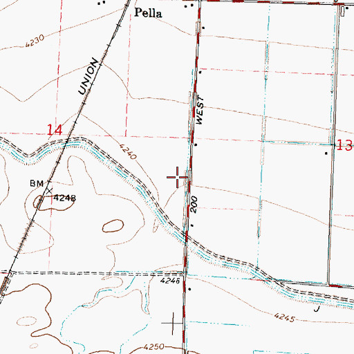 Topographic Map of J 29 1/2 Lateral, ID
