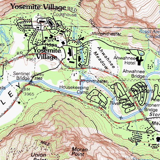 Topographic Map of Indian Canyon Creek, CA