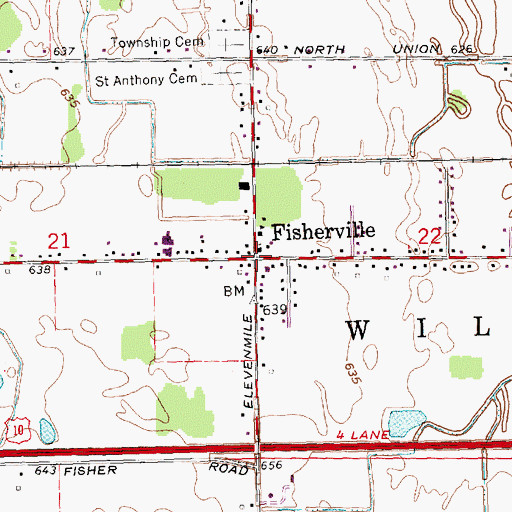 Topographic Map of Laredo Post Office (historical), MI