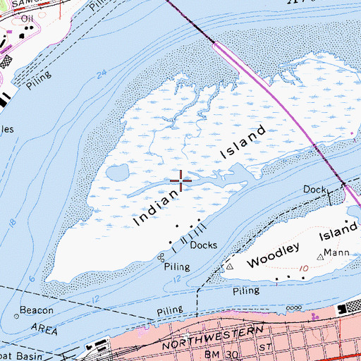 Topographic Map of Indian Island, CA