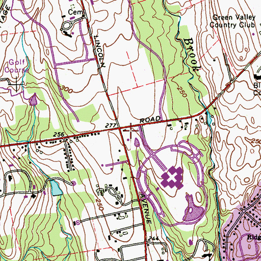 Topographic Map of Purchase College State University of New York, NY