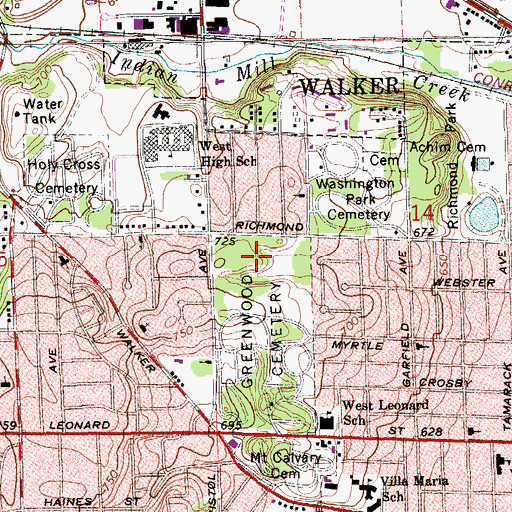 Topographic Map of Blood Cemetery, MI