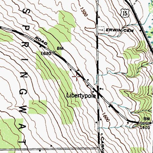 Topographic Map of All Western Evergreen Nursery, NY