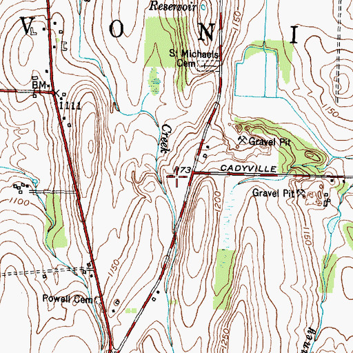 Topographic Map of Cicero Farm, NY