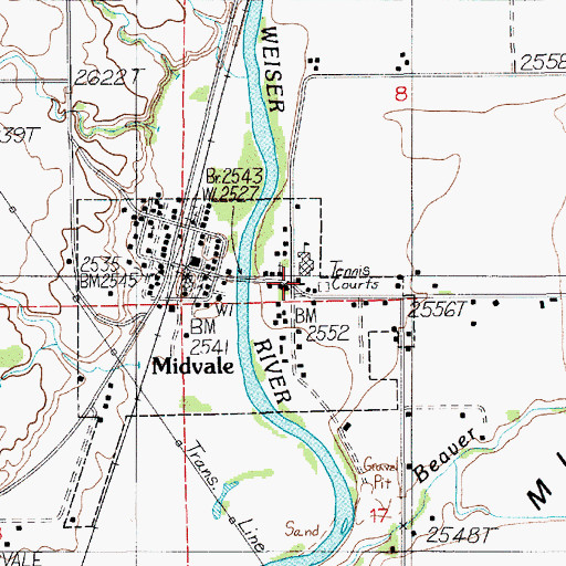 Topographic Map of Midvale School Music Building, ID