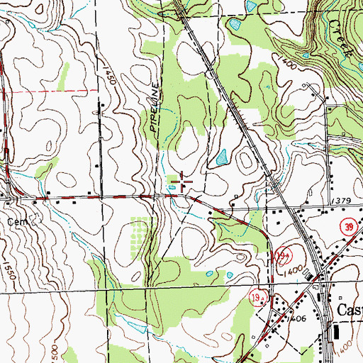 Topographic Map of Faucetts Berry Farm, NY
