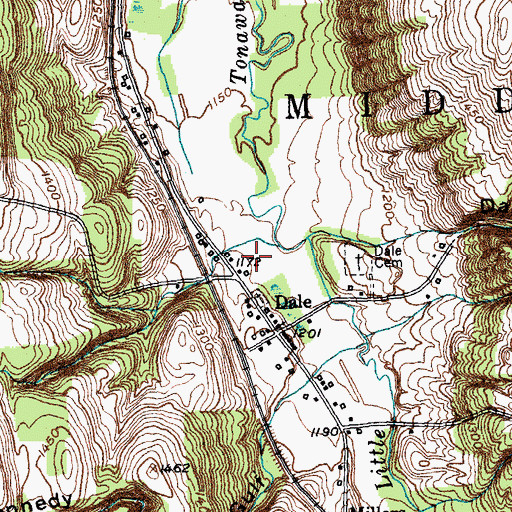 Topographic Map of Idlewood Acres, NY