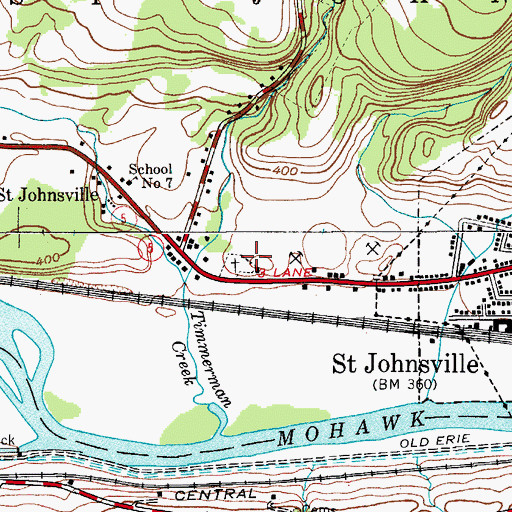 Topographic Map of West Saint Johnsville Cemetery, NY