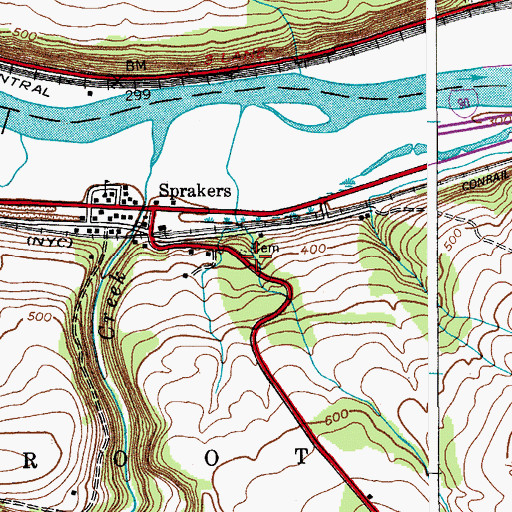 Topographic Map of Spraker Hill Cemetery, NY