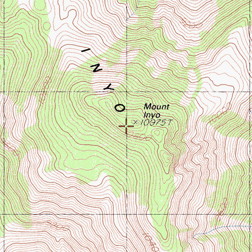 Topographic Map of Mount Inyo, CA