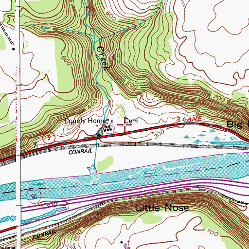 Topographic Map of Montgomery County Home Cemetery, NY
