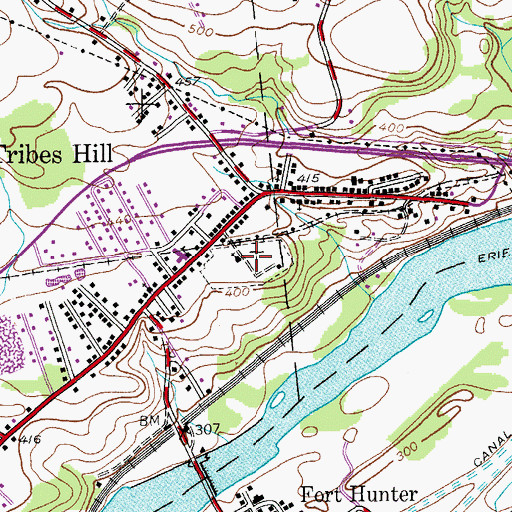 Topographic Map of Pine Grove Cemetery, NY