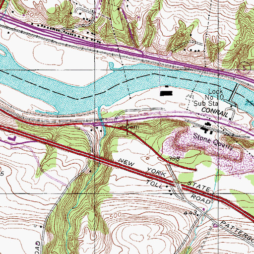 Topographic Map of Phillips Cemetery, NY