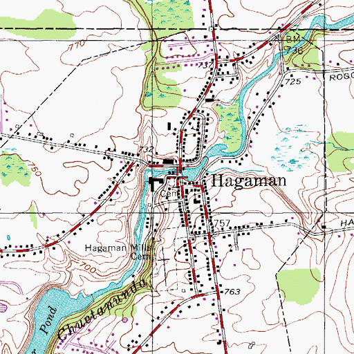 Topographic Map of Old Hagaman Cemetery, NY
