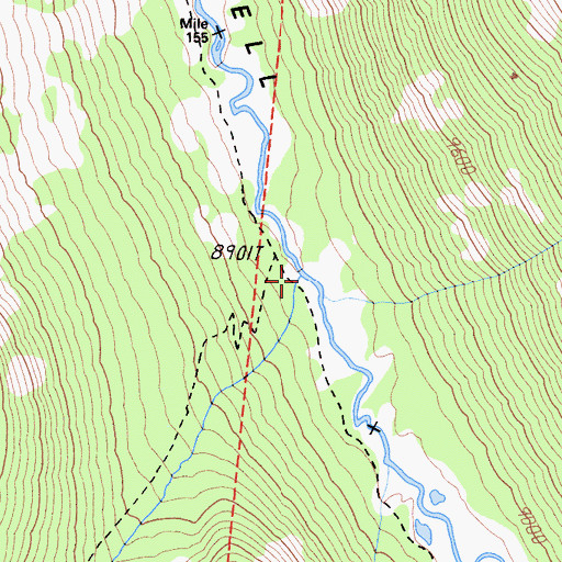 Topographic Map of Ireland Creek, CA