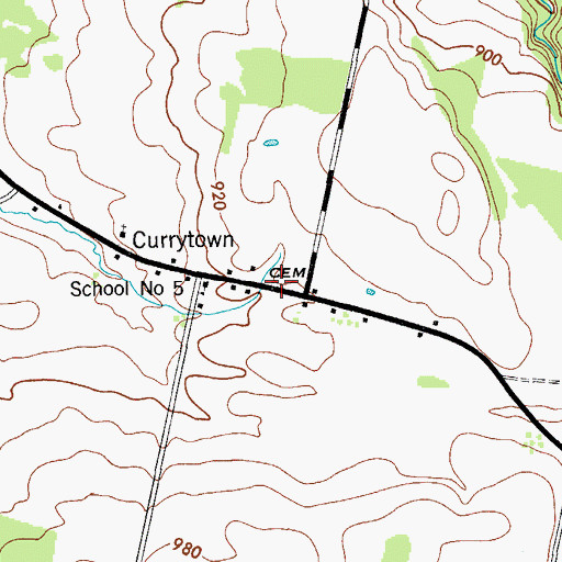 Topographic Map of Currytown Reformed Church Cemetery, NY