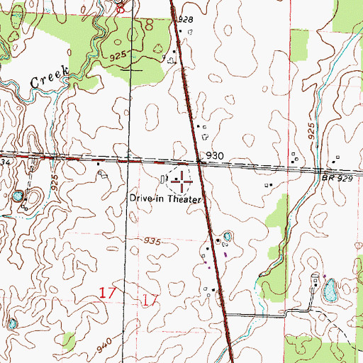 Topographic Map of Hi-Road Drive-In, OH