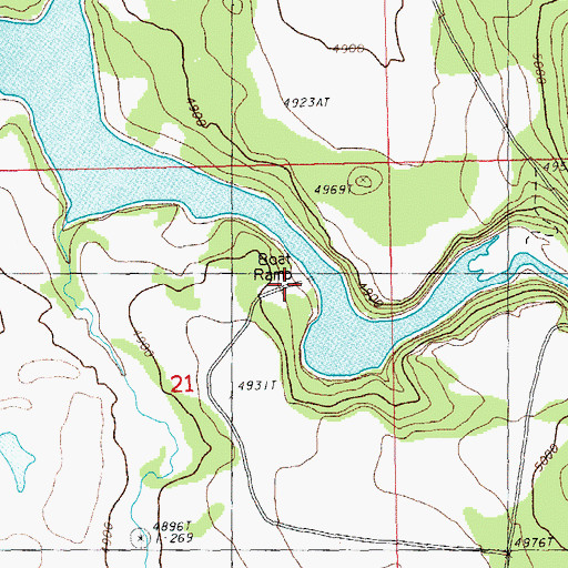 Topographic Map of Barnes Valley Boat Ramp, OR