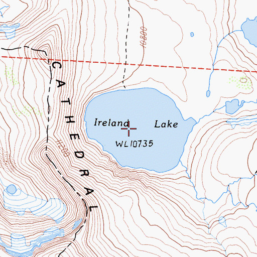 Topographic Map of Ireland Lake, CA