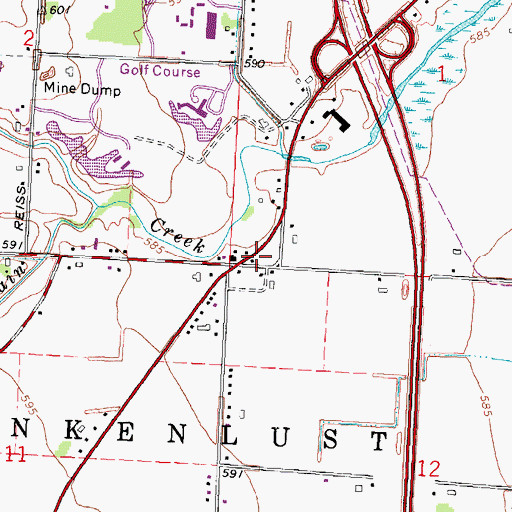 Topographic Map of Frankenlust Post Office (historical), MI