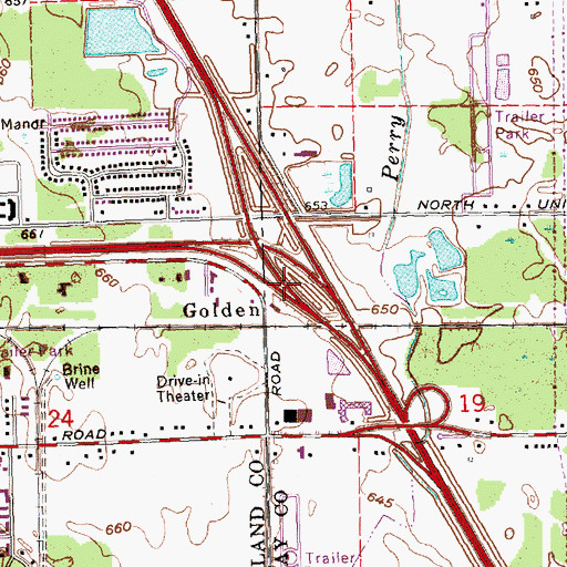 Topographic Map of Colden Post Office (historical), MI