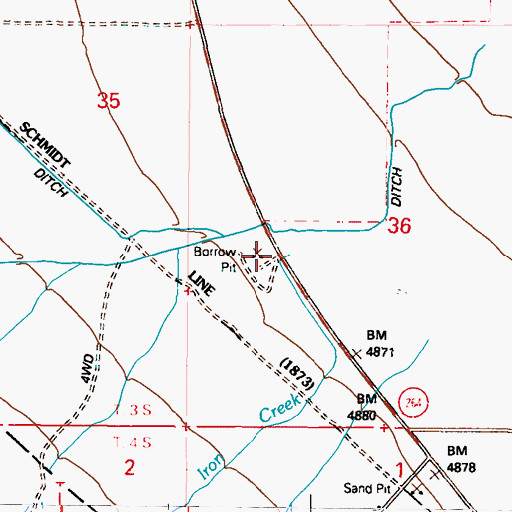 Topographic Map of Iron Creek, NV