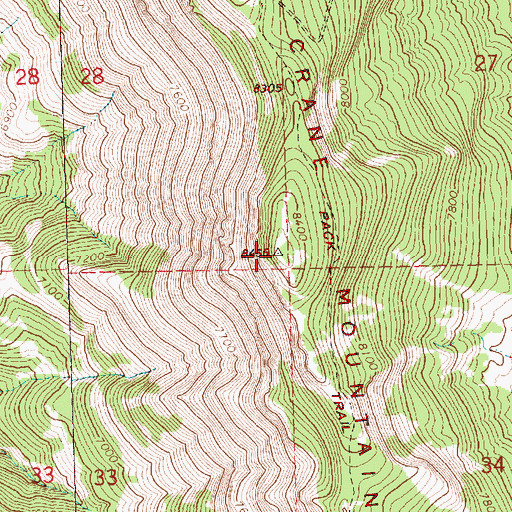 Topographic Map of Crane Mountain Viewpoint, OR