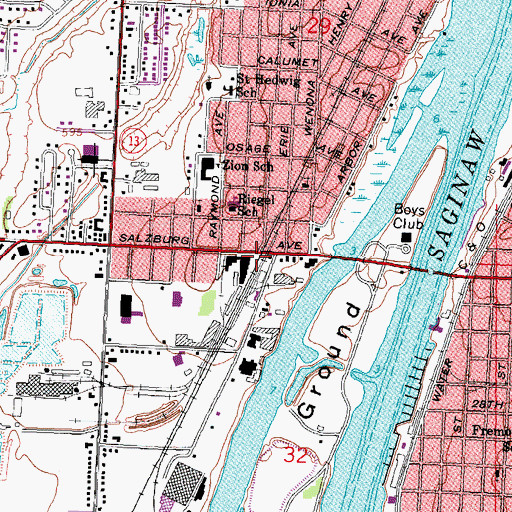 Topographic Map of Salzburg Post Office (historical), MI