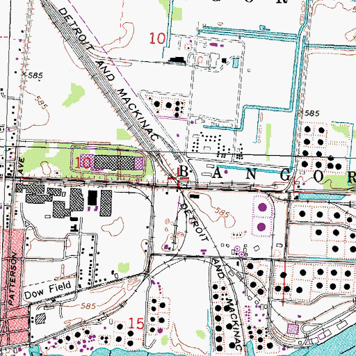 Topographic Map of Banks Post Office (historical), MI