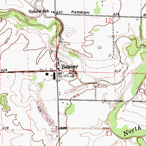 Topographic Map of Saint Valentine's Cemetery, MI